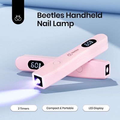 Beetles Mini UV Light for Gel Nails:Portable Handheld UV Nail Lamp Cordless Rechargeable Type-C USB LED Nail Lamp with LCD Display&2 Timer Settings Nail Light-Small UV Lamp Ideal for DIY Nail Art