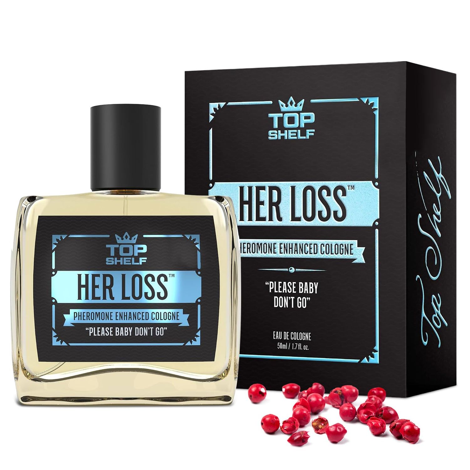 Top Shelf Her Loss Cologne for Men, Pheromone Cologne for Men(Pheromone-Enhanced), Her Loss Perfume Para Hombre, Long Lasting Herloss Perfume Para Hombre, Gift for Father, Boy Friend and Husband