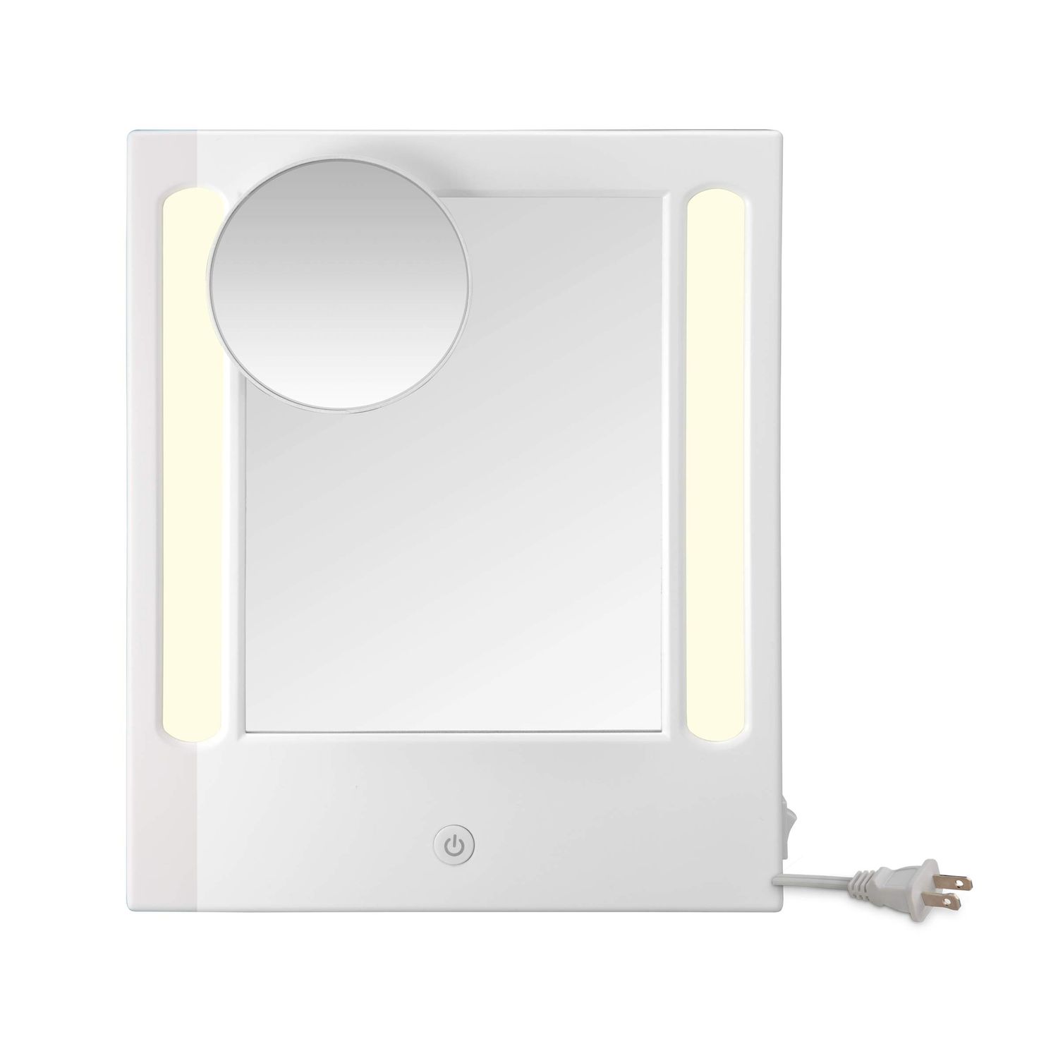 Conair Lighted Makeup Mirror, LED Vanity Mirror, 1X/5X Magnifying Mirror, Corded in Glossy White