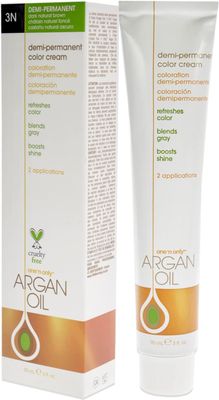 One N Only Demi Permanent Hair Color - Permanent Hair Dye Made with Argan Oil - Delivers Rich, Accurate Tones with Gray Coverage - Improves Moisture &amp; Elasticity - 3N Dark Natural Brown (3 oz)