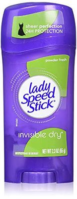 Lady Speed Stick Invisible Dry Antiperspirant &amp; Deodorant, Powder Fresh, 2.3 oz, Purple
