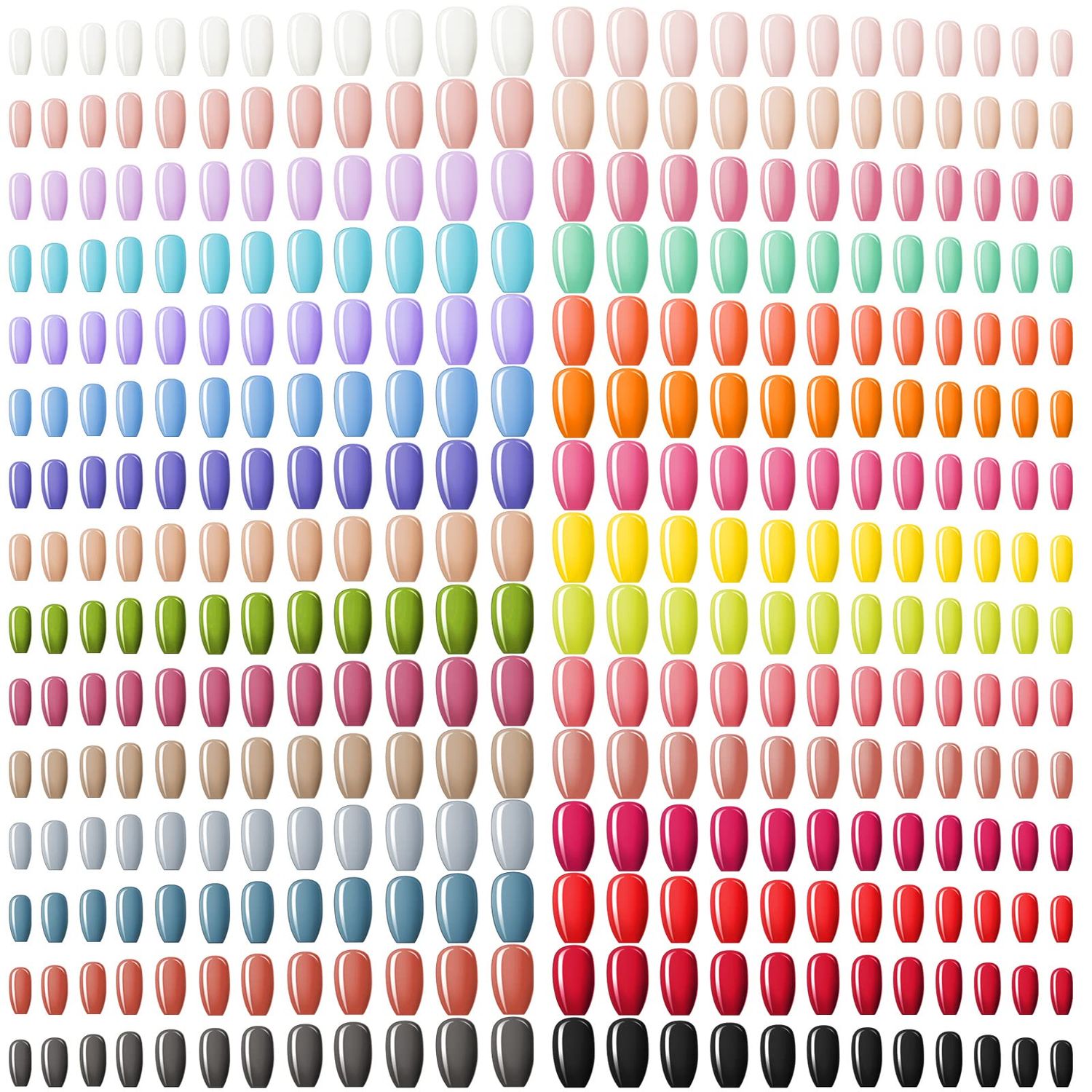 720 Pieces 30 Sets Medium Square Artificial Fake Nails Ballerina Coffin Press on Nails Solid Color Glossy Full Cover False Nails Tips for Women Girls DIY Nail (Sweet Colors)