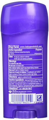 Lady Speed Stick Invisible Dry Antiperspirant &amp; Deodorant, Powder Fresh, 2.3 oz, Purple