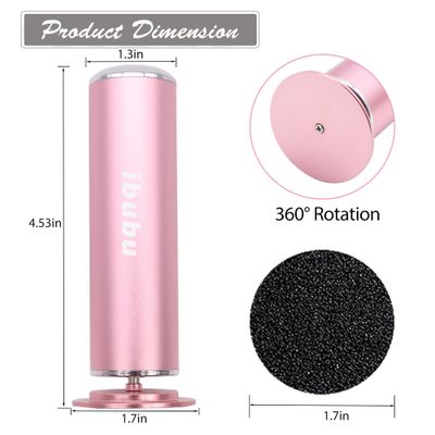 ibubu Electric Foot Callus Remover Pink Professional Powerful Foot File Pedicure Grinder Sanders with 60PCS Replacement Sandpaper Discs Heel Scraper for Dead Dry Crack Skin Calluses Speed Adjustable