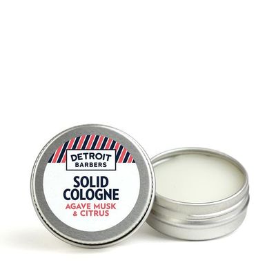 DETROIT BARBERS Solid Cologne for Men - Long Lasting Fragrance - .5oz - Travel Size - Mens Cologne - All Natural, Organic Ingredients (Agave Musk &amp; Citrus)