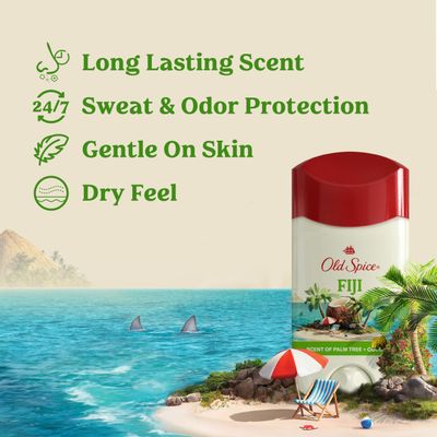 Old Spice Dry Feel Antiperspirant Deodorant for Men, 24/7 Sweat &amp; Odor Protection, Gentle on Skin with Skin Conditioners, Fiji with Palm Tree Coconut Scent, Travel Size, 0.5 oz (Pack of 24)