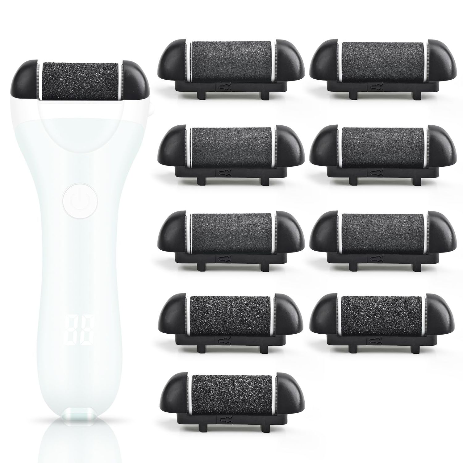 9 Pack Replacement Roller Head for Electric Callus Remover Electric Refill Heads for Electric Callus Remover Foot Grinder,Extra Coarse Regular Coarse Fine Coarse(Excluding Machine)