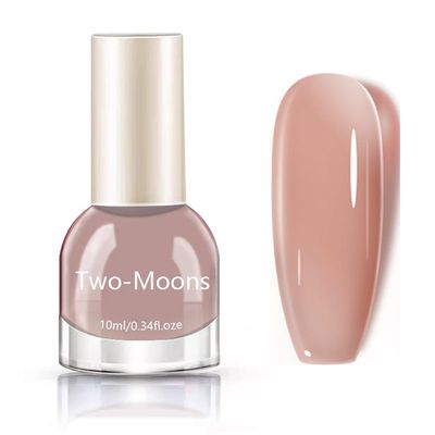 NovaCharm Nude Nail Polish - Sheer Crystal Transparent Natural Neutral Color Fingernail Polish - Quick Dry No UV Light