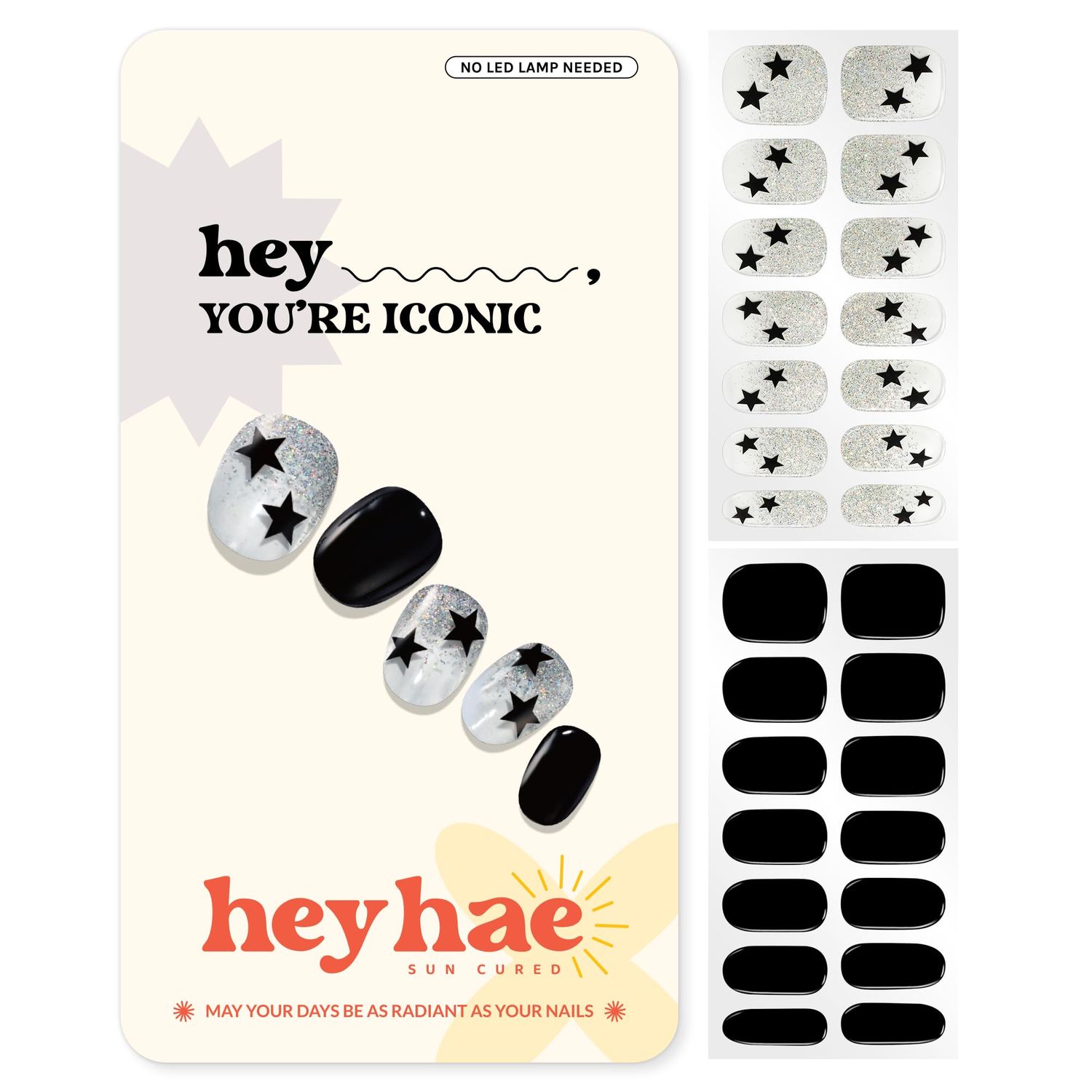 Heyhae Semi Cured Gel Nail Strips | No LED Lamp Needed | Spring, Marble, Pink | Easy Apply &amp; Remove, Salon Quality | Includes 28 Strips, 1 Prep Pads, Nail File &amp; Wooden stick - Hey, Youre Iconic