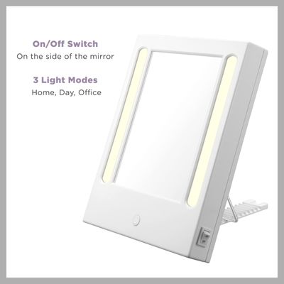 Conair Lighted Makeup Mirror, LED Vanity Mirror, 1X/5X Magnifying Mirror, Corded in Glossy White