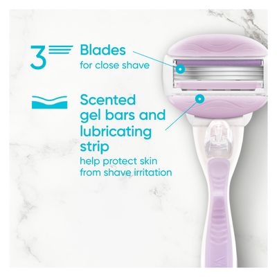 Gillette Venus ComfortGlide Freesia Womens Razor Refills, 4 Refills