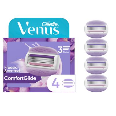 Gillette Venus ComfortGlide Freesia Womens Razor Refills, 4 Refills
