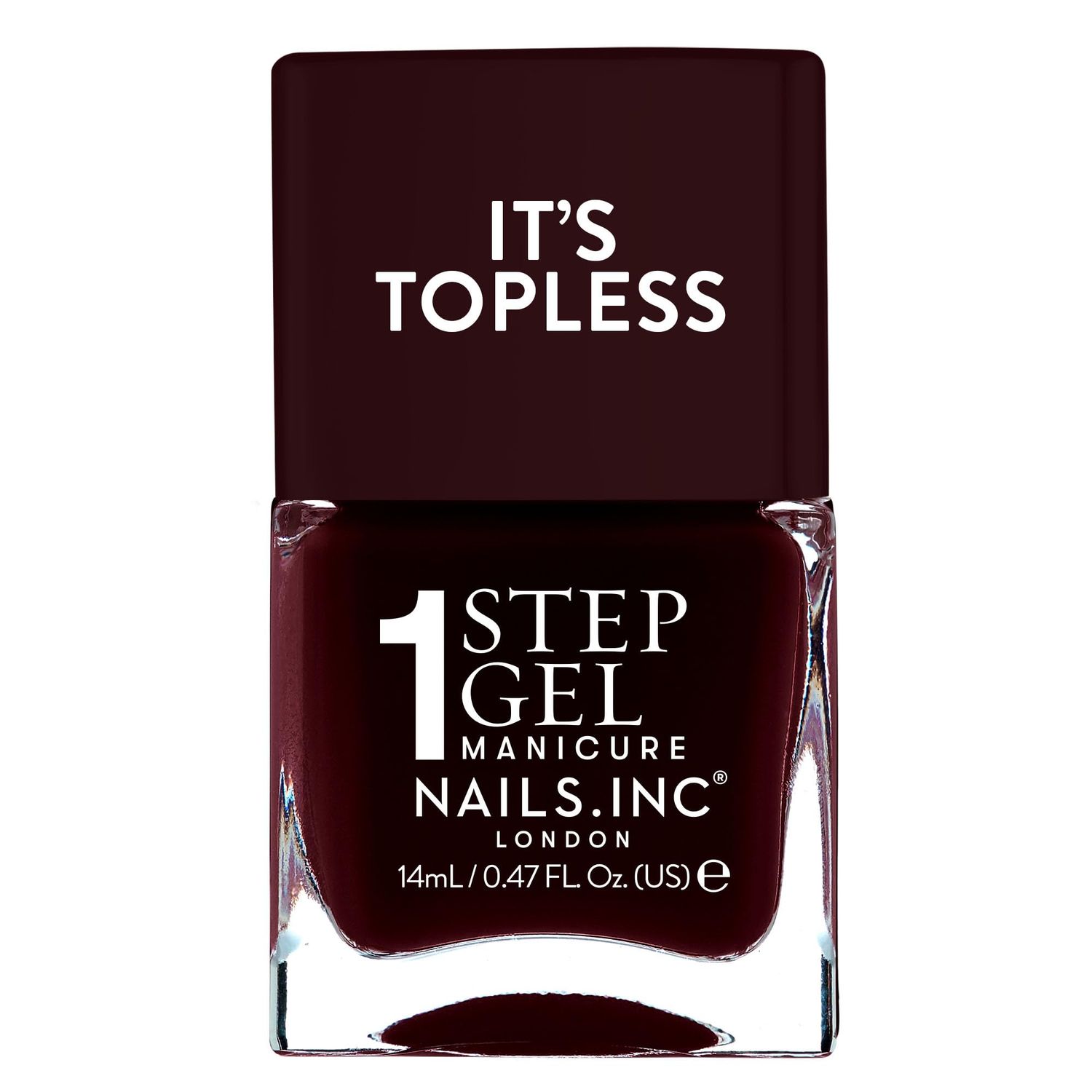 Nails Inc Its Topless Gel-Like Nail Polish, 4-in-1 Base Coat, Treatment, Color, Top Coat, Long Lasting, Strong, Chip Free Nails, Glossy Salon Quality Manicure, Air Dry Nail Polish, Billie, 0.47 Fl Oz