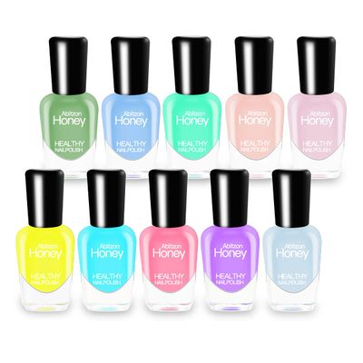 Abitzon NEW Nail Polish Set (10 Bottles) - Non-Toxic Eco-Friendly Easy Peel Off &amp; Quick Dry Water Based Nail Polish
