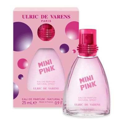 Ulric De Varens Mini Pink Eau de Parfum 25 ml- Youthful, Enchanting, and Fresh - Notes of Caramel, Bergamot, &amp; Vanilla - Travel Size - .9 Fl Oz