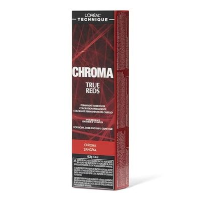 LOREAL TECHNIQUE Chroma True Reds Permanent Hair Color - Red Dye For Long-Lasting Color, For Light, Dark and Gray Hair, Sangria