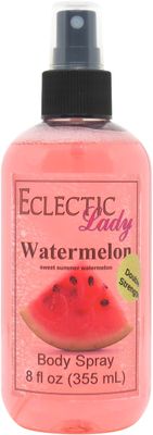 Eclectic Lady Watermelon Body Spray, Double Strength, 8 ounces, Body Mist for Women with Clean, Light &amp; Gentle Fragrance, Cologne with Soft, Subtle Aroma For Daily Use