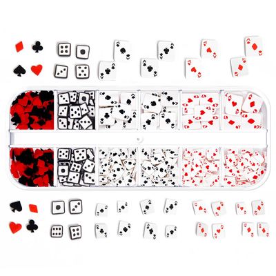 Poker Charms (2 Boxes) for Nail Design - Acrylic Dice Art Jewels and Supplies