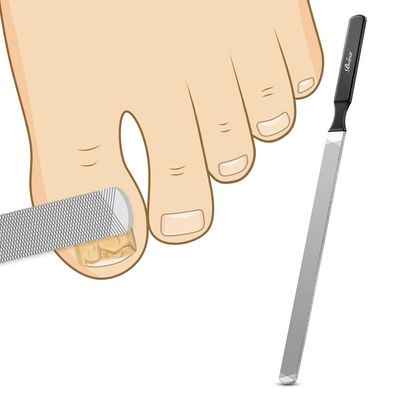 BALUCA Professional Stainless Steel Long Nail File for Thick Nails, Metal Fingernail Toenail File for Women, 4.72-Inch Filing Surface, Durable and Efficient Nail Care Tool