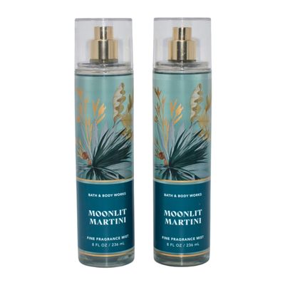 Bath &amp; Body Works Fine Fragrance Mists, Set of 2, 8oz Each Bottle (Moonlit Martini)