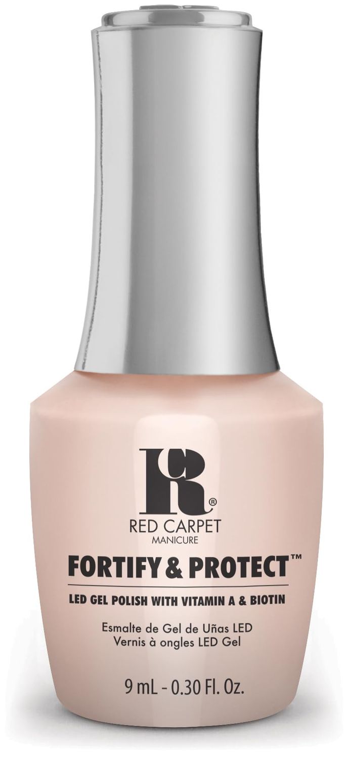 RC Red Carpet Manicure Fortify &amp; Protect Sheer Nude Crme Gel Polish for Strong, Healthy Nails - Infused with Vitamin A &amp; Biotin - (Naturally Beautiful) Led Nail Gel Color, 0.3 Fl Oz