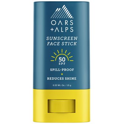Oars Alps Matte Face Sunscreen Stick, SPF 50 Travel Sunscreen Roll On for Face &amp; Body, Fragrance Free, Water &amp; Sweat Resistant Sunblock, All Skin Types, Dermatologist Tested, Moisturizing