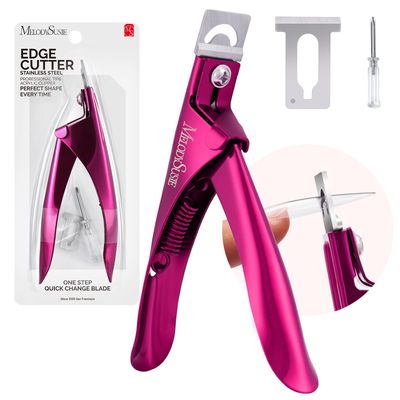 MelodySusie Acrylic Nail Clippers, Professional Nail Clippers Cutters for Acrylic Nails Fake Nail Tips, Adjustable Stainless Nail Trimmer, Manicure Tool for Salon Home Nail Art, Plum