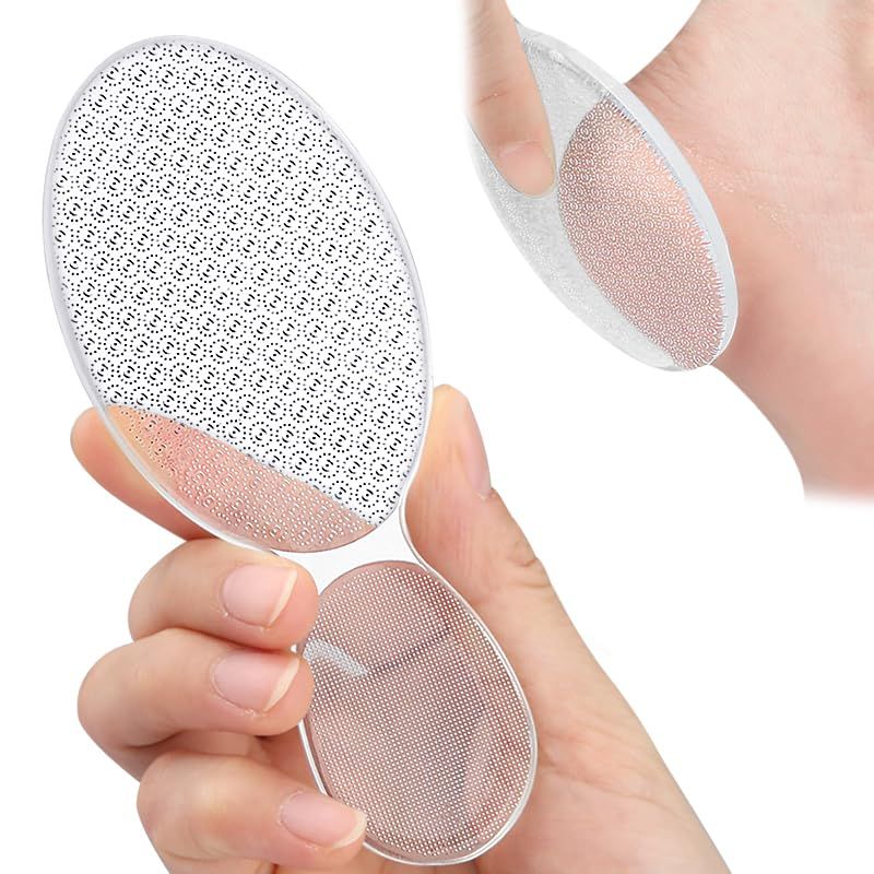 ESUOHYM Glass Foot File 8-Shaped Rough and Smooth Sides Callus Remover Feet Heel Scrubber Dead Skin Scraper Pumice Stone Professional Pedicure Tools for Women and Men