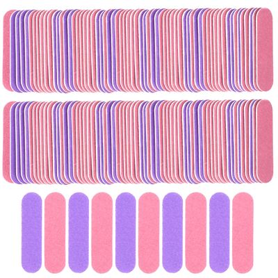 VIOCIWUO Mini Nail File Bulk 300Pcs (180/240 Grit), Disposable Nail Files Double Sided Emery Boards Home or Professional Manicure Tools(Purple and Pink)