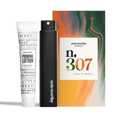 Noteworthy n,307 Sunlit Grove Eau De Parfum - Mandarin, Basil, Sandalwood | Sophisticated, Warm Fragrance for Any Occasion | Long-lasting Unisex Perfume for Women &amp; Men (TravelPriming Lotion)