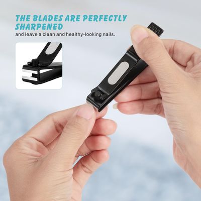 Bignes Nail &amp; Toenail Clipper Set, Nail Clippers for Thick Ingrown Nails, Ultra Sharp Fingernail &amp; Toenail Cutters for Men Women (Black)