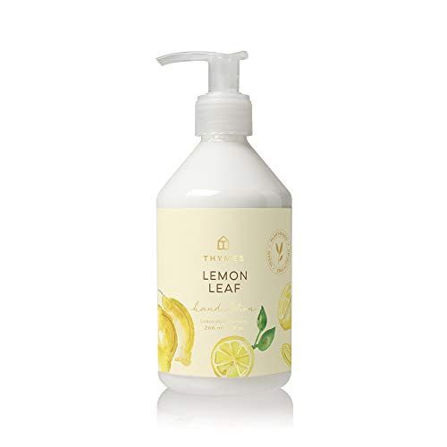 Thymes Moisturizing Hand Lotion for Dry Skin - Moisturizer for Beauty and Personal Care - Luxury Hand Lotion for Women &amp; Men with Shea Butter &amp; Vitamin E (Lemon Leaf, 9 fl oz)