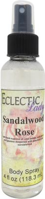 Eclectic Lady Sandalwood Rose Body Spray, 4 ounces, Body Mist for Women with Clean, Light &amp; Gentle Fragrance, Cologne with Soft, Subtle Aroma For Daily Use