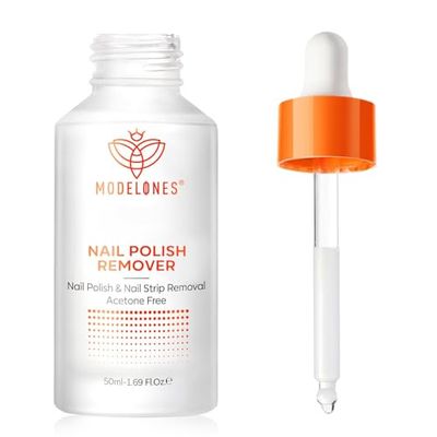 Modelones Nail Polish Remover for Press on Nails &amp; Nail Strips Acetone-Free, Nail Glue Remover Natural Formula Serum Easy Peel for Moisturizing &amp; Care, Non-Toxic, Low Odor, Portable Size