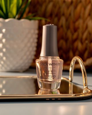 Morgan Taylor Stick With It Long Wear Base Coat - Professional Long-Lasting Nail Base Coat, Strengthens &amp; Protects Natural Nails, Enhances Polish Adhesion &amp; Durability, 0.5 oz