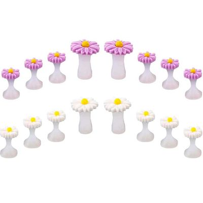 BlingKingdom 16pcs Daisy Toe Separators Silicone for Pedicure Nail Polish Gel Foot Toe Spacers Pedicures Nail Art Tools