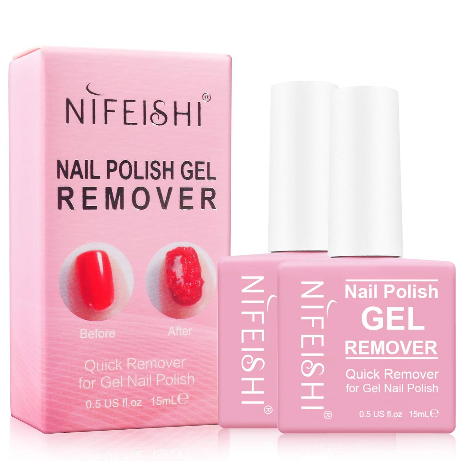 Gel Nail Polish Remover, Professional Gel Polish Remover for Nails, No Need for Foil, Quick &amp; Easy Polish Remover In 2-5 Minutes with Cuticle Pusher and Nail Polish Scraper Tools