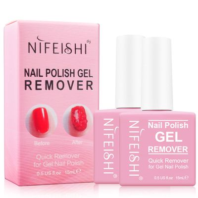 Gel Nail Polish Remover, Professional Gel Polish Remover for Nails, No Need for Foil, Quick &amp; Easy Polish Remover In 2-5 Minutes with Cuticle Pusher and Nail Polish Scraper Tools
