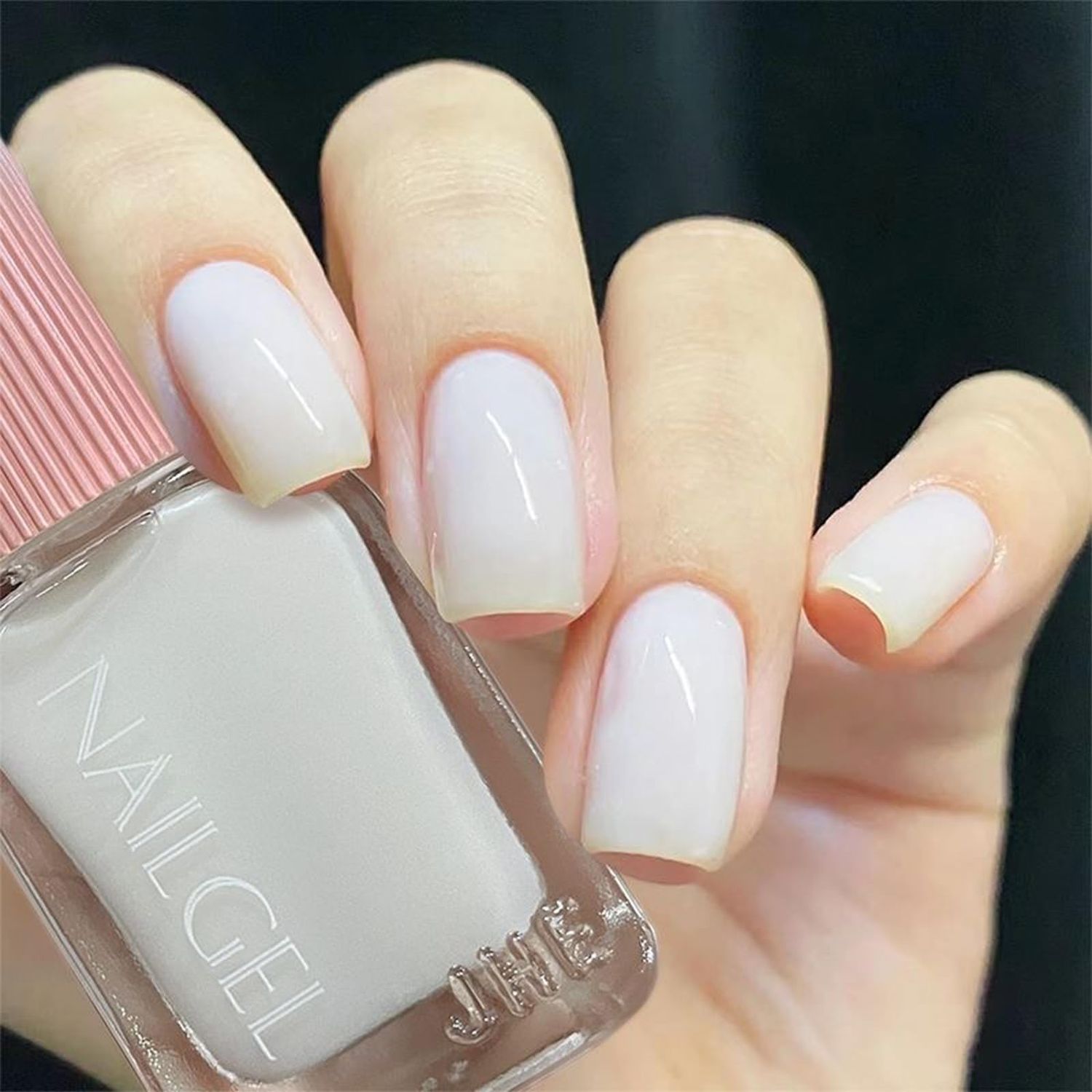 COSMOO 12ML Milky White Quick Dry Nail Polish, Jelly White Nail Lacquer for Nail Art Varnish