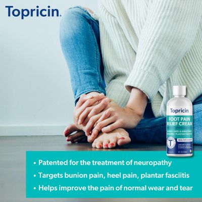 Topricin Foot Pain Relief Cream (8 oz) (2 Pack)