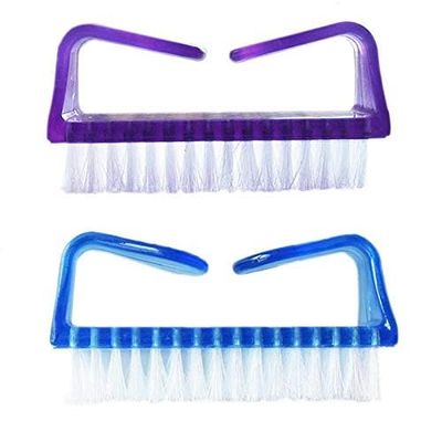 Lelines Nail Brush, 2 Pieces Handle Grip Nail Cleaner Brush, Soft Kids Nail Brush, Purple and Blue