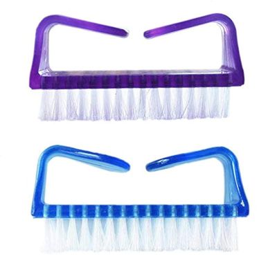 Lelines Nail Brush, 2 Pieces Handle Grip Nail Cleaner Brush, Soft Kids Nail Brush, Purple and Blue