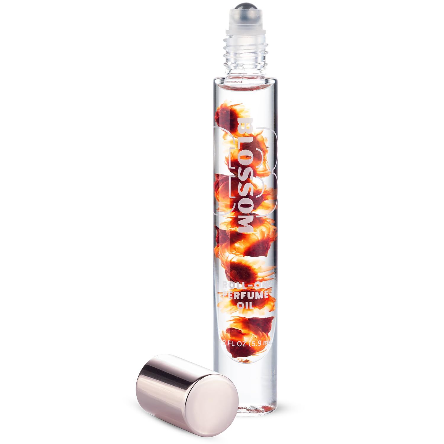 Blossom Roll on Perfume for Women Alcohol Free Gourmand Rollerball Perfume Oil with Essential Oils, Infused with Real Flowers, Made in USA, 0.20oz, (Pumpkin, Vanilla, Cinnamon) Pumpkin Spice Latte