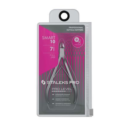 Staleks Pro Professional Cuticle Nippers SMART 10 - 7mm Blade Cuticle Trimmer Stainless Steel Ergonomic Grip Sharp &amp; Durable Ideal for Manicure