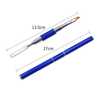 Kalolary 2Pcs Dual-Ended Poly Gel Nail Brush &amp; Picker, 2 in 1 Designs Stainless Steel Brush &amp; Slice Tool for UV Gel Acrylic Nails Extension