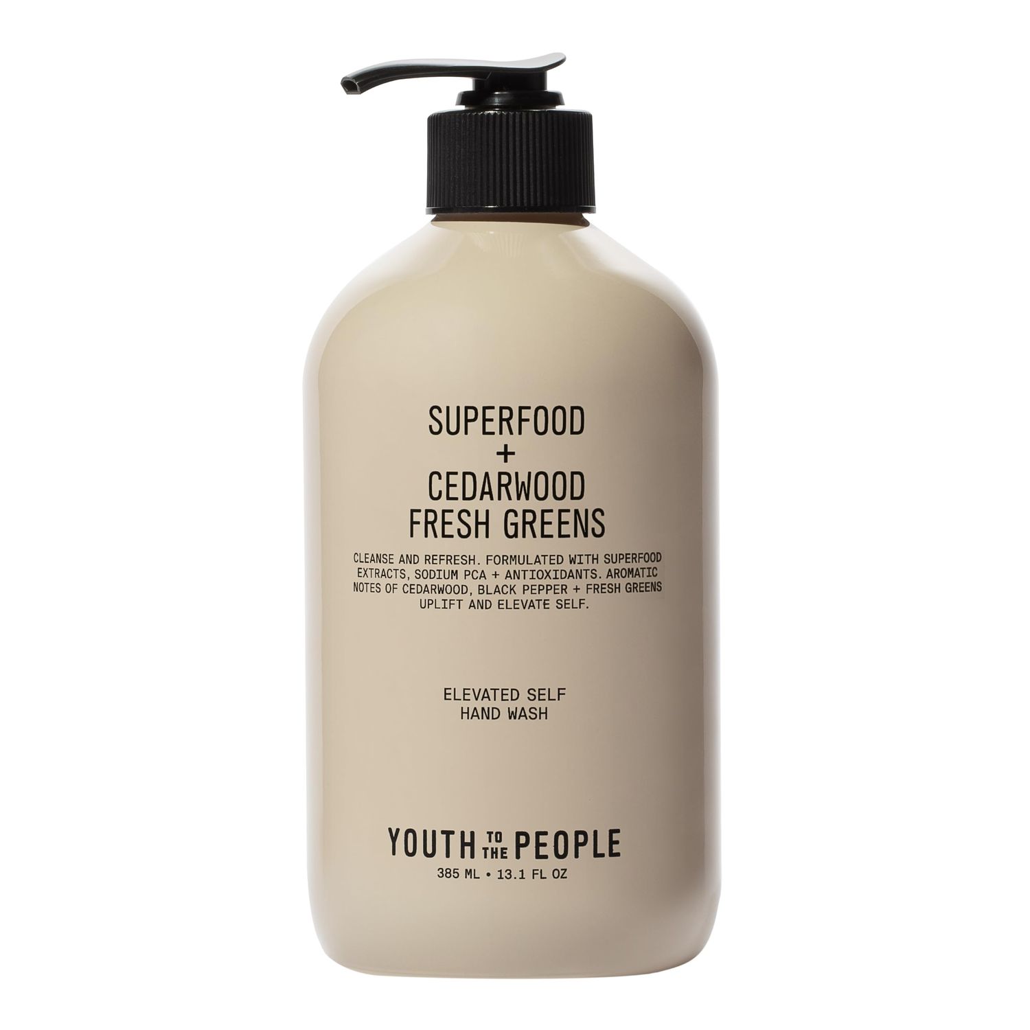 Youth To The People Superfood Antioxidant Hand Wash (13.1 fl oz), Kale Green Tea Cleanser for Dry Hands, Aromatic Fragrance of Fresh Greens, Cedarwood, Black Pepper, Plant-Based Surfactants, Vegan