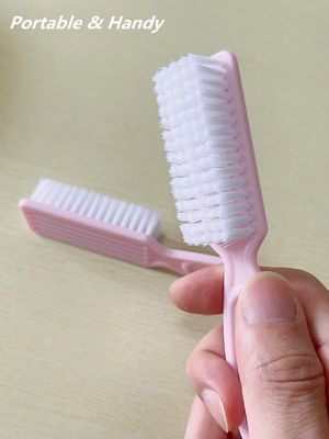 SQULIGT 12Pcs Nail Brush for Cleaning Fingernails, Handle Grip Cleaning Brush for Nail and Toenail, Nail Dust Brush Manicure Pedicure Tools Scrubbing Brush Women Men Home Salon(Pink)