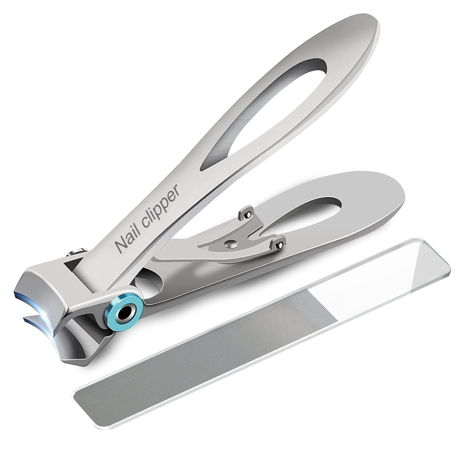 SZHLUX Nail Clippers Ultra Wide Jaw Opening Fingernail and Toenail Clippers Set for Thick Nails Cutter for Ingrown Manicure,Pedicure,Men &amp; Women Big, Silver