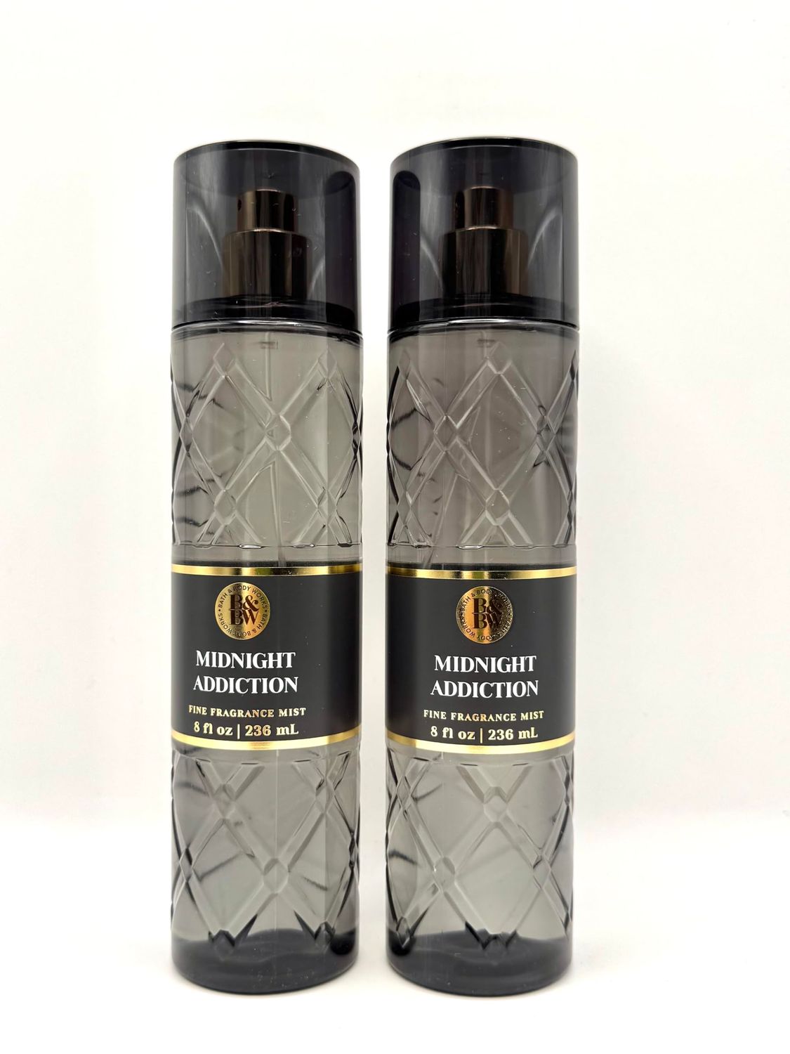 Bath and Body Work Midnight Addiction Fine Fragrance Mist, 8 fl oz, Ripe Plum and Almond Flower Scent, 2 Pack