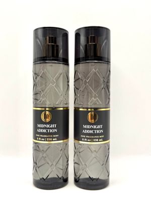 Bath and Body Work Midnight Addiction Fine Fragrance Mist, 8 fl oz, Ripe Plum and Almond Flower Scent, 2 Pack